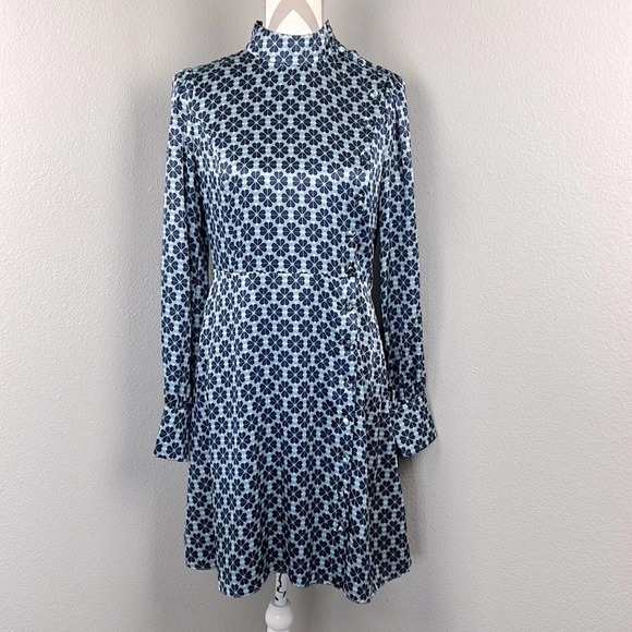 Kate Spade Spade Flower Silk Dress in Storm Cloud Size 6 - Picture 4 of 15